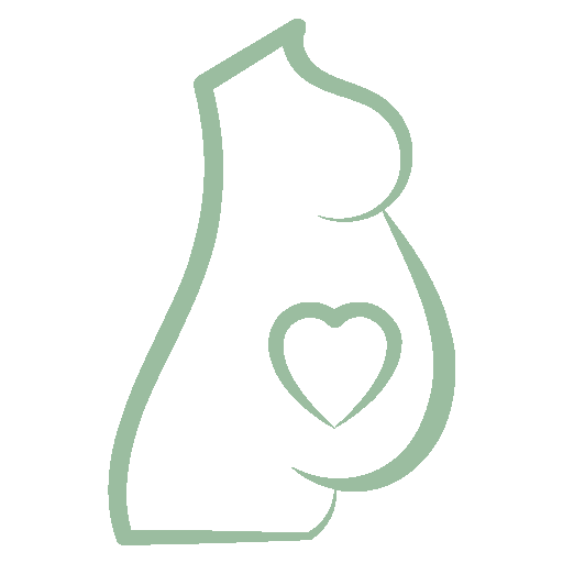 Icon einer schwangeren Person mit Herzsymbol im Bauch