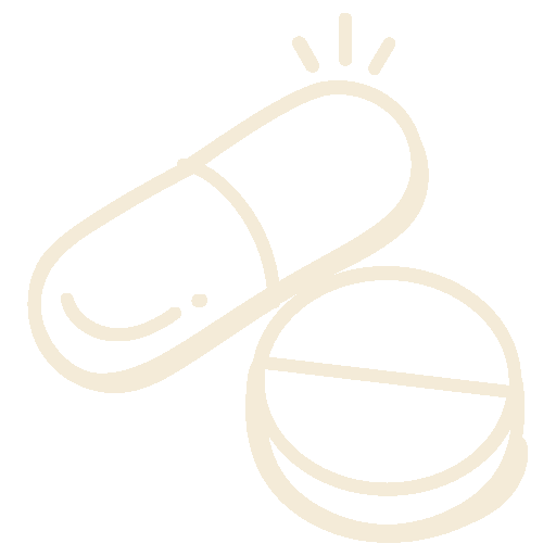 Icon von zwei Tabletten in ovaler und runder Form