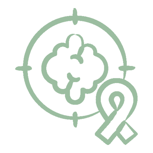Icon eines Tumors in einem Kreis als Ziel