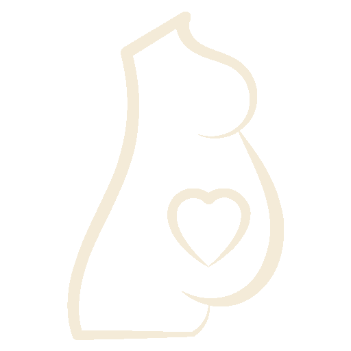 Icon einer schwangeren Person mit Herzsymbol im Bauch